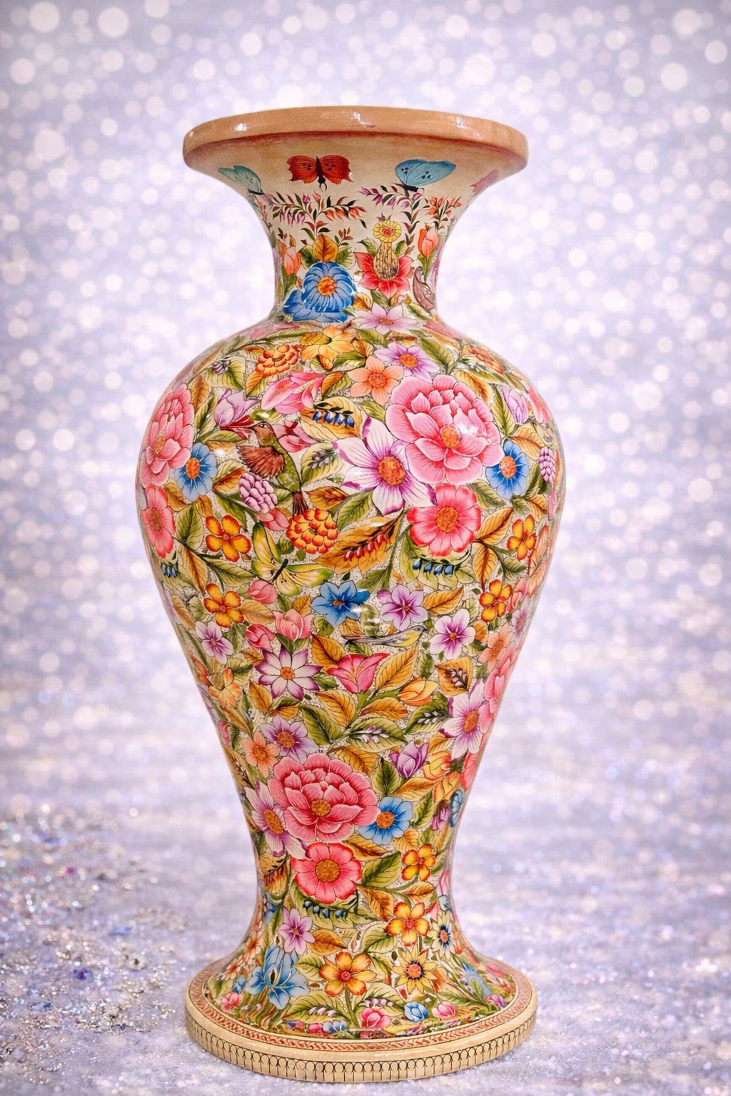 Colorful Paper mache flower vase, Hand made Flower Vase . Flower vase from Kashmir 